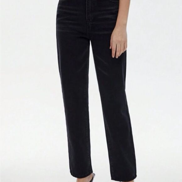 Black 90s Fit Denim High Waist Straight Leg - Picture 5 of 10